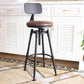 Industrial Metal Barstool Leather Counter Stool in Matte Finish for Home Dark Brown With Back 1 Piece Clearhalo 'Bar Furniture' 'Bar Stools' 'bar_stools' 'furn' 'furn_bar_stools' 'Furniture' 'Kitchen & Dining Furniture' 5542070