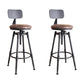 Industrial Metal Barstool Leather Counter Stool in Matte Finish for Home Dark Brown With Back 2 Piece Set Clearhalo 'Bar Furniture' 'Bar Stools' 'bar_stools' 'furn' 'furn_bar_stools' 'Furniture' 'Kitchen & Dining Furniture' 5542073