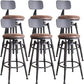 Industrial Metal Barstool Leather Counter Stool in Matte Finish for Home Dark Brown With Back 6 Piece Set Clearhalo 'Bar Furniture' 'Bar Stools' 'bar_stools' 'furn' 'furn_bar_stools' 'Furniture' 'Kitchen & Dining Furniture' 5542077