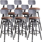Industrial Metal Barstool Leather Counter Stool in Matte Finish for Home Dark Brown With Back 8 Piece Set Clearhalo 'Bar Furniture' 'Bar Stools' 'bar_stools' 'furn' 'furn_bar_stools' 'Furniture' 'Kitchen & Dining Furniture' 5542079