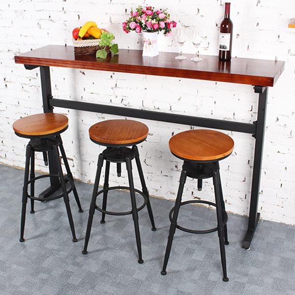 Industrial Metal Barstool Leather Counter Stool in Matte Finish for Home Clearhalo 'Bar Furniture' 'Bar Stools' 'bar_stools' 'furn' 'furn_bar_stools' 'Furniture' 'Kitchen & Dining Furniture' 5542084