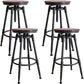Industrial Metal Barstool Leather Counter Stool in Matte Finish for Home Brown Backless 4 Piece Set Clearhalo 'Bar Furniture' 'Bar Stools' 'bar_stools' 'furn' 'furn_bar_stools' 'Furniture' 'Kitchen & Dining Furniture' 5542085