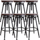Industrial Metal Barstool Leather Counter Stool in Matte Finish for Home Brown Backless 6 Piece Set Clearhalo 'Bar Furniture' 'Bar Stools' 'bar_stools' 'furn' 'furn_bar_stools' 'Furniture' 'Kitchen & Dining Furniture' 5542086