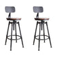 Industrial Metal Barstool Leather Counter Stool in Matte Finish for Home Brown With Back 2 Piece Set Clearhalo 'Bar Furniture' 'Bar Stools' 'bar_stools' 'furn' 'furn_bar_stools' 'Furniture' 'Kitchen & Dining Furniture' 5542089