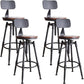 Industrial Metal Barstool Leather Counter Stool in Matte Finish for Home Brown With Back 4 Piece Set Clearhalo 'Bar Furniture' 'Bar Stools' 'bar_stools' 'furn' 'furn_bar_stools' 'Furniture' 'Kitchen & Dining Furniture' 5542090