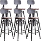 Industrial Metal Barstool Leather Counter Stool in Matte Finish for Home Brown With Back 6 Piece Set Clearhalo 'Bar Furniture' 'Bar Stools' 'bar_stools' 'furn' 'furn_bar_stools' 'Furniture' 'Kitchen & Dining Furniture' 5542091
