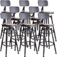Industrial Metal Barstool Leather Counter Stool in Matte Finish for Home Brown With Back 8 Piece Set Clearhalo 'Bar Furniture' 'Bar Stools' 'bar_stools' 'furn' 'furn_bar_stools' 'Furniture' 'Kitchen & Dining Furniture' 5542092