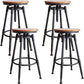 Industrial Metal Barstool Leather Counter Stool in Matte Finish for Home Wood Backless 4 Piece Set Clearhalo 'Bar Furniture' 'Bar Stools' 'bar_stools' 'furn' 'furn_bar_stools' 'Furniture' 'Kitchen & Dining Furniture' 5542095