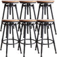 Industrial Metal Barstool Leather Counter Stool in Matte Finish for Home Wood Backless 6 Piece Set Clearhalo 'Bar Furniture' 'Bar Stools' 'bar_stools' 'furn' 'furn_bar_stools' 'Furniture' 'Kitchen & Dining Furniture' 5542096