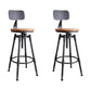 Industrial Metal Barstool Leather Counter Stool in Matte Finish for Home Wood With Back 2 Piece Set Clearhalo 'Bar Furniture' 'Bar Stools' 'bar_stools' 'furn' 'furn_bar_stools' 'Furniture' 'Kitchen & Dining Furniture' 5542099