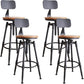 Industrial Metal Barstool Leather Counter Stool in Matte Finish for Home Wood With Back 4 Piece Set Clearhalo 'Bar Furniture' 'Bar Stools' 'bar_stools' 'furn' 'furn_bar_stools' 'Furniture' 'Kitchen & Dining Furniture' 5542100