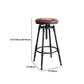 Industrial Metal Barstool Leather Counter Stool in Matte Finish for Home Clearhalo 'Bar Furniture' 'Bar Stools' 'bar_stools' 'furn' 'furn_bar_stools' 'Furniture' 'Kitchen & Dining Furniture' 5542103