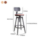 Industrial Metal Barstool Leather Counter Stool in Matte Finish for Home Clearhalo 'Bar Furniture' 'Bar Stools' 'bar_stools' 'furn' 'furn_bar_stools' 'Furniture' 'Kitchen & Dining Furniture' 5542106