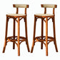 Contemporary Round Footrest Bar Stool Solid Wood Rattan Bar Stool Tan 2 Piece Set Low Back Clearhalo 'Bar Furniture' 'Bar Stools' 'bar_stools' 'furn' 'furn_bar_stools' 'Furniture' 'Kitchen & Dining Furniture' 5542208