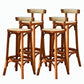Contemporary Round Footrest Bar Stool Solid Wood Rattan Bar Stool Tan 4 Piece Set Low Back Clearhalo 'Bar Furniture' 'Bar Stools' 'bar_stools' 'furn' 'furn_bar_stools' 'Furniture' 'Kitchen & Dining Furniture' 5542210