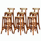 Contemporary Round Footrest Bar Stool Solid Wood Rattan Bar Stool Tan 6 Piece Set Low Back Clearhalo 'Bar Furniture' 'Bar Stools' 'bar_stools' 'furn' 'furn_bar_stools' 'Furniture' 'Kitchen & Dining Furniture' 5542212