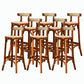 Contemporary Round Footrest Bar Stool Solid Wood Rattan Bar Stool Tan 8 Piece Set Low Back Clearhalo 'Bar Furniture' 'Bar Stools' 'bar_stools' 'furn' 'furn_bar_stools' 'Furniture' 'Kitchen & Dining Furniture' 5542214