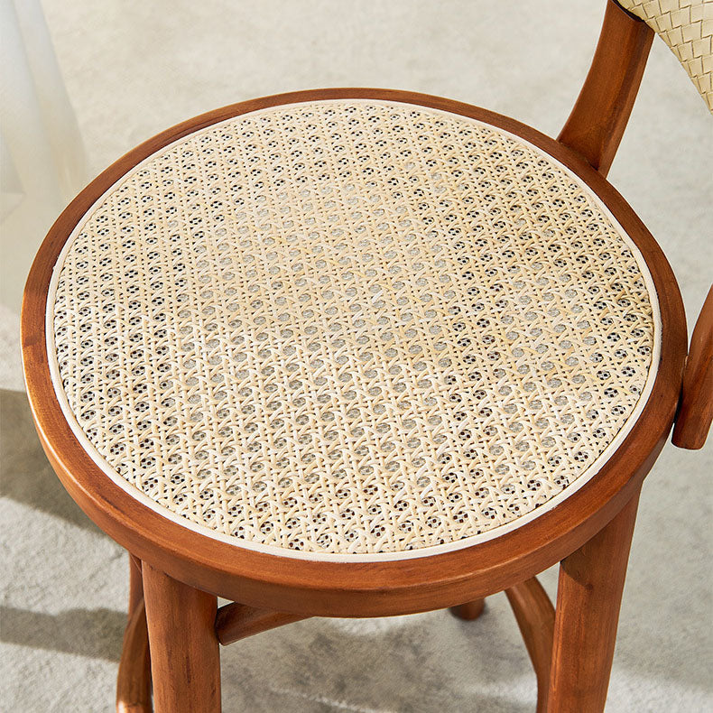 Contemporary Round Footrest Bar Stool Solid Wood Rattan Bar Stool Clearhalo 'Bar Furniture' 'Bar Stools' 'bar_stools' 'furn' 'furn_bar_stools' 'Furniture' 'Kitchen & Dining Furniture' 5542218
