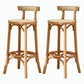 Contemporary Round Footrest Bar Stool Solid Wood Rattan Bar Stool Wood 2 Piece Set Low Back Clearhalo 'Bar Furniture' 'Bar Stools' 'bar_stools' 'furn' 'furn_bar_stools' 'Furniture' 'Kitchen & Dining Furniture' 5542224