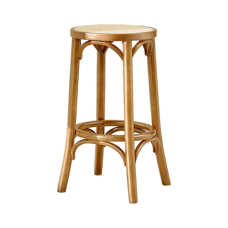 Contemporary Round Footrest Bar Stool Solid Wood Rattan Bar Stool Clearhalo 'Bar Furniture' 'Bar Stools' 'bar_stools' 'furn' 'furn_bar_stools' 'Furniture' 'Kitchen & Dining Furniture' 5542228