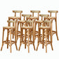 Contemporary Round Footrest Bar Stool Solid Wood Rattan Bar Stool Wood 8 Piece Set Low Back Clearhalo 'Bar Furniture' 'Bar Stools' 'bar_stools' 'furn' 'furn_bar_stools' 'Furniture' 'Kitchen & Dining Furniture' 5542229