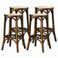 Contemporary Round Footrest Bar Stool Solid Wood Rattan Bar Stool Walnut 4 Piece Set Backless Clearhalo 'Bar Furniture' 'Bar Stools' 'bar_stools' 'furn' 'furn_bar_stools' 'Furniture' 'Kitchen & Dining Furniture' 5542233