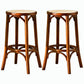 Contemporary Round Footrest Bar Stool Solid Wood Rattan Bar Stool Tan 2 Piece Set Backless Clearhalo 'Bar Furniture' 'Bar Stools' 'bar_stools' 'furn' 'furn_bar_stools' 'Furniture' 'Kitchen & Dining Furniture' 5542236