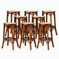 Contemporary Round Footrest Bar Stool Solid Wood Rattan Bar Stool Tan 8 Piece Set Backless Clearhalo 'Bar Furniture' 'Bar Stools' 'bar_stools' 'furn' 'furn_bar_stools' 'Furniture' 'Kitchen & Dining Furniture' 5542239
