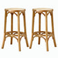 Contemporary Round Footrest Bar Stool Solid Wood Rattan Bar Stool Wood 2 Piece Set Backless Clearhalo 'Bar Furniture' 'Bar Stools' 'bar_stools' 'furn' 'furn_bar_stools' 'Furniture' 'Kitchen & Dining Furniture' 5542240