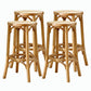 Contemporary Round Footrest Bar Stool Solid Wood Rattan Bar Stool Wood 4 Piece Set Backless Clearhalo 'Bar Furniture' 'Bar Stools' 'bar_stools' 'furn' 'furn_bar_stools' 'Furniture' 'Kitchen & Dining Furniture' 5542241
