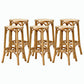Contemporary Round Footrest Bar Stool Solid Wood Rattan Bar Stool Wood 6 Piece Set Backless Clearhalo 'Bar Furniture' 'Bar Stools' 'bar_stools' 'furn' 'furn_bar_stools' 'Furniture' 'Kitchen & Dining Furniture' 5542242