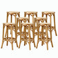 Contemporary Round Footrest Bar Stool Solid Wood Rattan Bar Stool Wood 8 Piece Set Backless Clearhalo 'Bar Furniture' 'Bar Stools' 'bar_stools' 'furn' 'furn_bar_stools' 'Furniture' 'Kitchen & Dining Furniture' 5542243