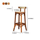 Contemporary Round Footrest Bar Stool Solid Wood Rattan Bar Stool Clearhalo 'Bar Furniture' 'Bar Stools' 'bar_stools' 'furn' 'furn_bar_stools' 'Furniture' 'Kitchen & Dining Furniture' 5542245
