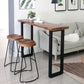Set de mostrador de madera maciza industrial 1/2/3 Piezas taburete de bar de sala de estar y mesa
