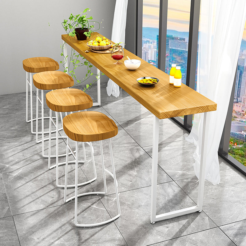 Modern 1/5/9 Pieces Bar Table Set Rectangle Pine Wood Counter Table for Balcony