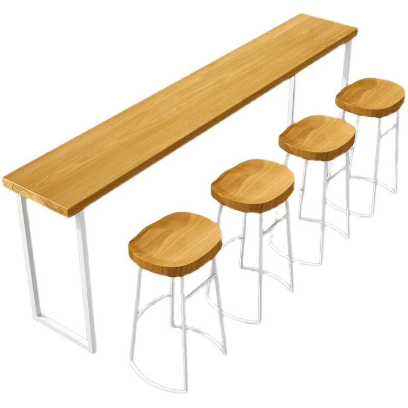 Modern 1/5/9 Pieces Bar Table Set Rectangle Pine Wood Counter Table for Balcony