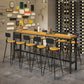 Industrial 1/6/11 Pieces Bar Table Set Rectangle Pine Wood Counter Table for Dining Room 11 Pieces: Wood Table, 10 Wood Stools Clearhalo 'Bar Furniture' 'furn' 'furn_home_bar_bar_sets' 'Furniture' 'Home Bars & Bar Sets' 'home_bar_bar_sets' 'Kitchen & Dining Furniture' 5542458