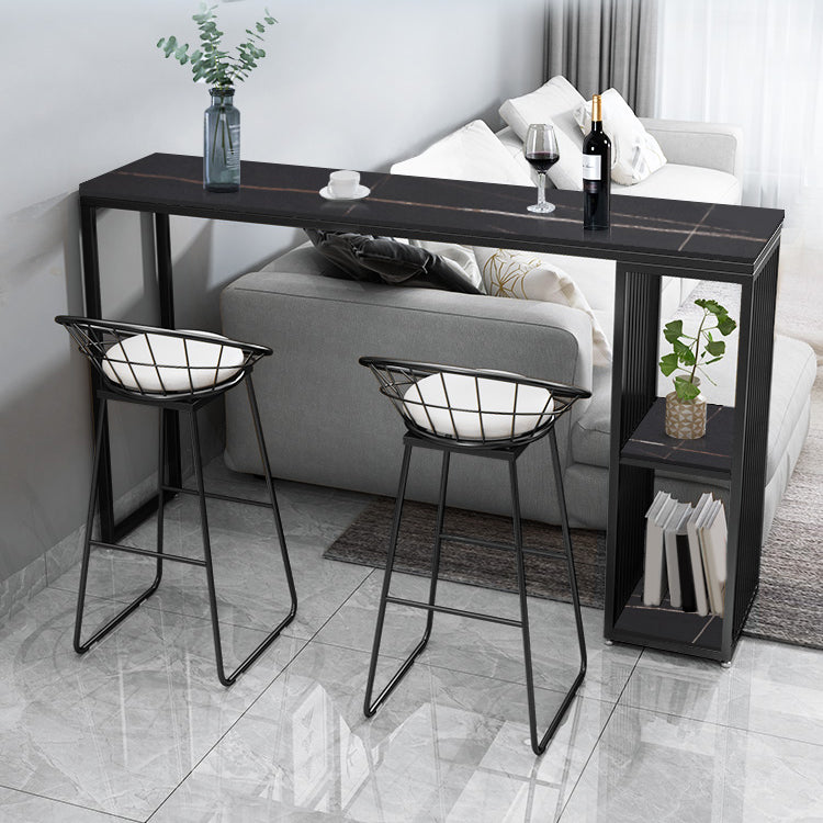 Glamour 1/3 pièces table de bar de bar à table de pierre rectangle avec tabourets hauts pour balcon