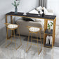 Glamour 1/3 pièces table de bar de bar à table de pierre rectangle avec tabourets hauts pour balcon