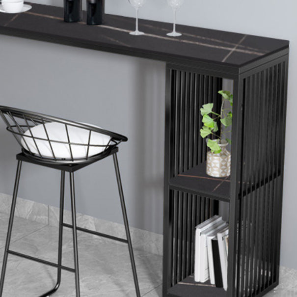 Glamour 1/3 pièces table de bar de bar à table de pierre rectangle avec tabourets hauts pour balcon