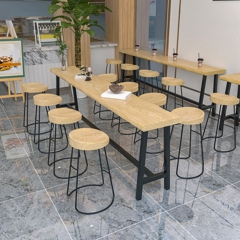 Rectangle industriel en bois massif top table ensemble 1/5/9 Pièces Table de comptoir avec tabourets