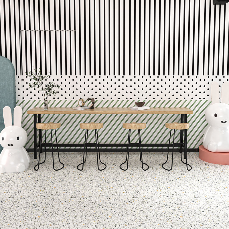 Rectangle industriel en bois massif top table ensemble 1/5/9 Pièces Table de comptoir avec tabourets