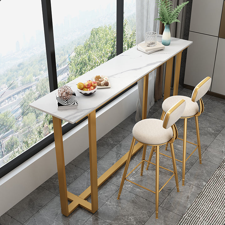 Glam Indoor Bar Stool and Table Set 1/2/3 Pieces White Table and Stool Set 3 Pieces: Table, 2 White Stools Clearhalo 'Bar Furniture' 'furn' 'furn_home_bar_bar_sets' 'Furniture' 'Home Bars & Bar Sets' 'home_bar_bar_sets' 'Kitchen & Dining Furniture' 5542581