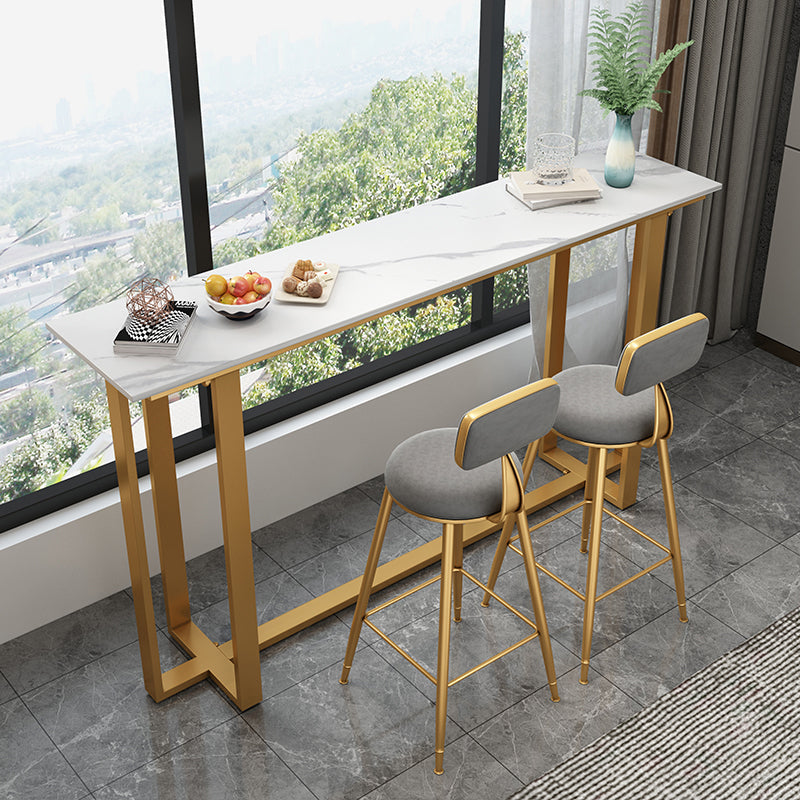 Glam Indoor Bar Stool and Table Set 1/2/3 Pieces White Table and Stool Set 3 Pieces: Table, 2 Gray Stools Clearhalo 'Bar Furniture' 'furn' 'furn_home_bar_bar_sets' 'Furniture' 'Home Bars & Bar Sets' 'home_bar_bar_sets' 'Kitchen & Dining Furniture' 5542584