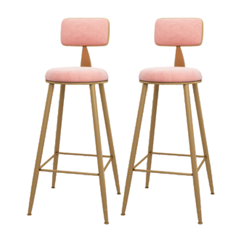 Glam Indoor Bar Stool and Table Set 1/2/3 Pieces White Table and Stool Set Pink 30"H Stools (Set of 2) Clearhalo 'Bar Furniture' 'furn' 'furn_home_bar_bar_sets' 'Furniture' 'Home Bars & Bar Sets' 'home_bar_bar_sets' 'Kitchen & Dining Furniture' 5542585