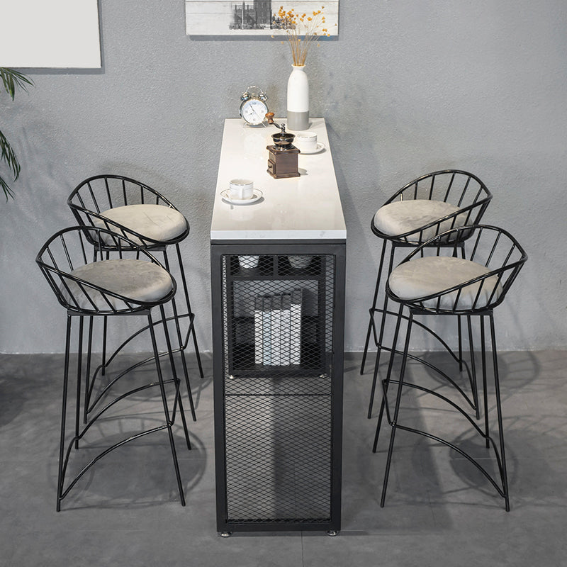 Set di tavoli da pub bar a barretto interno 1/2/3/5 pezzi con set di pub in metallo di archiviazione