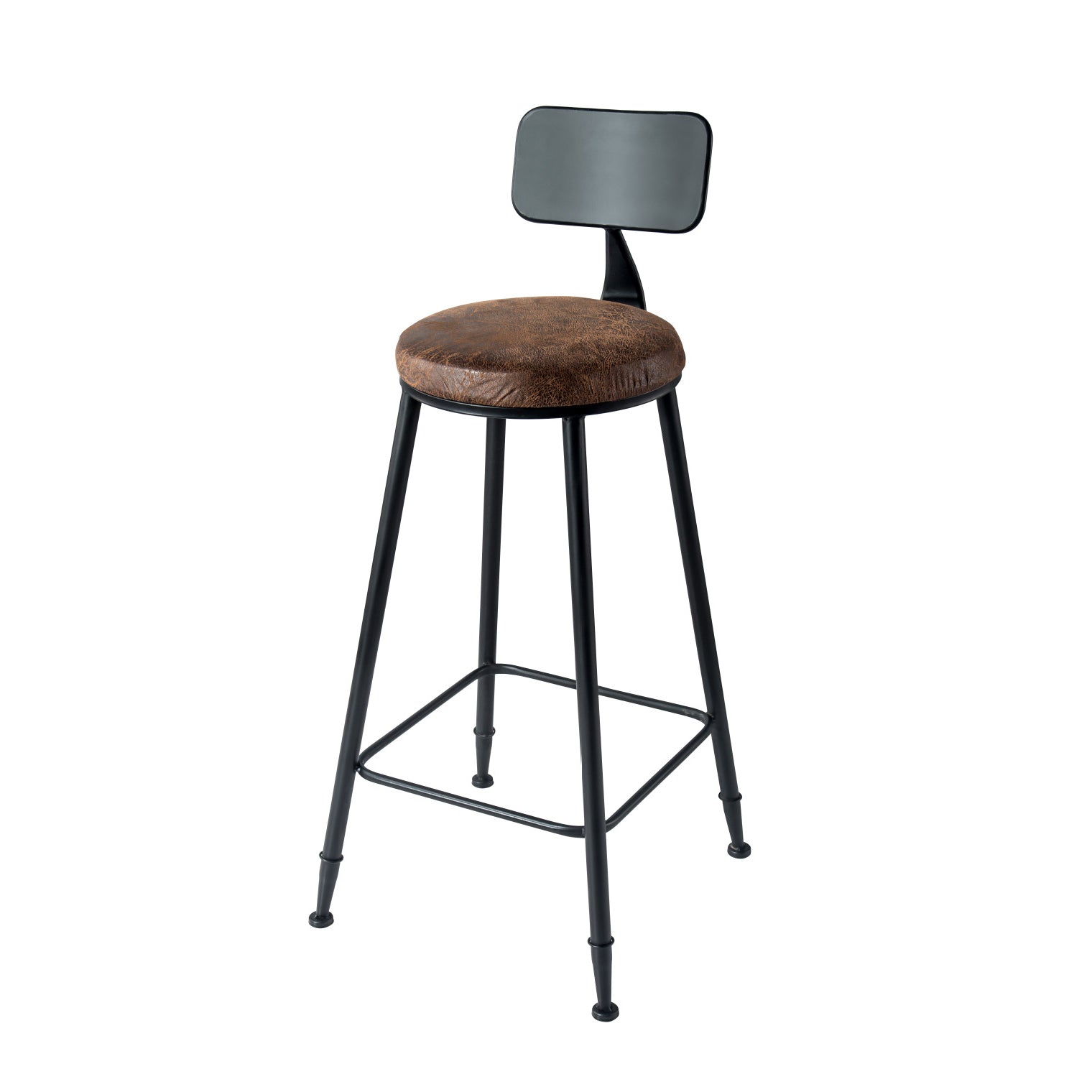 Industrial Rectangle Pine Wood Bar Table Set 1/4 Pieces Counter Table with High Stools Black 30"H Stool (Single) Clearhalo 'Bar Furniture' 'furn' 'furn_home_bar_bar_sets' 'Furniture' 'Home Bars & Bar Sets' 'home_bar_bar_sets' 'Kitchen & Dining Furniture' 5542619
