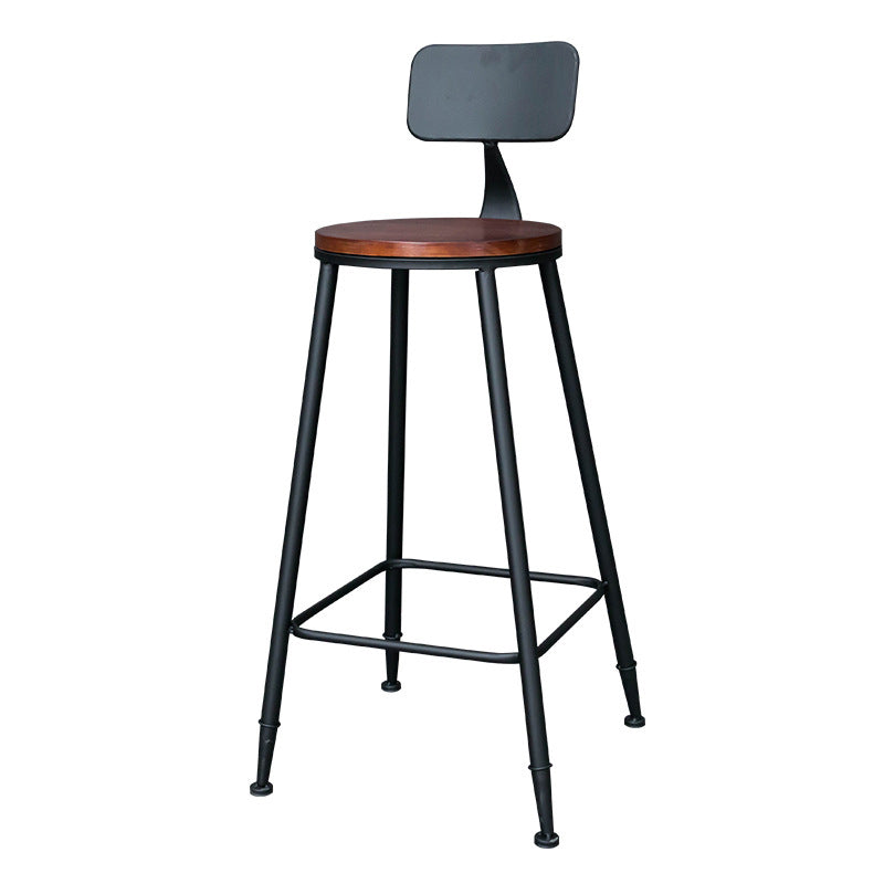 Industrial Rectangle Pine Wood Bar Table Set 1/4 Pieces Counter Table with High Stools Brown 30"H Stool (Single) Clearhalo 'Bar Furniture' 'furn' 'furn_home_bar_bar_sets' 'Furniture' 'Home Bars & Bar Sets' 'home_bar_bar_sets' 'Kitchen & Dining Furniture' 5542620