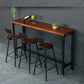 Industrial Rectangle Pine Wood Bar Table Set 1/4 Pieces Counter Table with High Stools Clearhalo 'Bar Furniture' 'furn' 'furn_home_bar_bar_sets' 'Furniture' 'Home Bars & Bar Sets' 'home_bar_bar_sets' 'Kitchen & Dining Furniture' 5542622