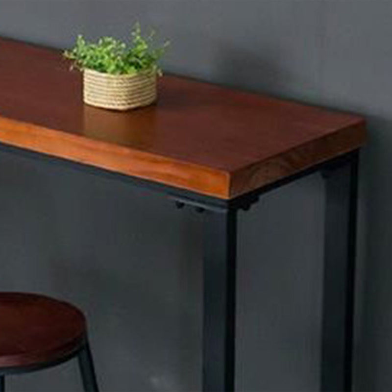 Industrial Rectangle Pine Wood Bar Table Set 1/4 Pieces Counter Table with High Stools Clearhalo 'Bar Furniture' 'furn' 'furn_home_bar_bar_sets' 'Furniture' 'Home Bars & Bar Sets' 'home_bar_bar_sets' 'Kitchen & Dining Furniture' 5542628